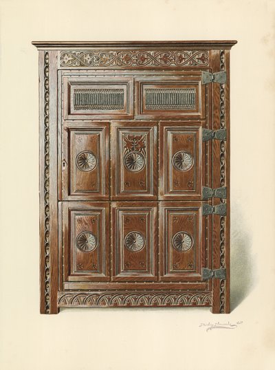 Eiken Kast (Welsh) door Shirley Charles Llewellyn Slocombe